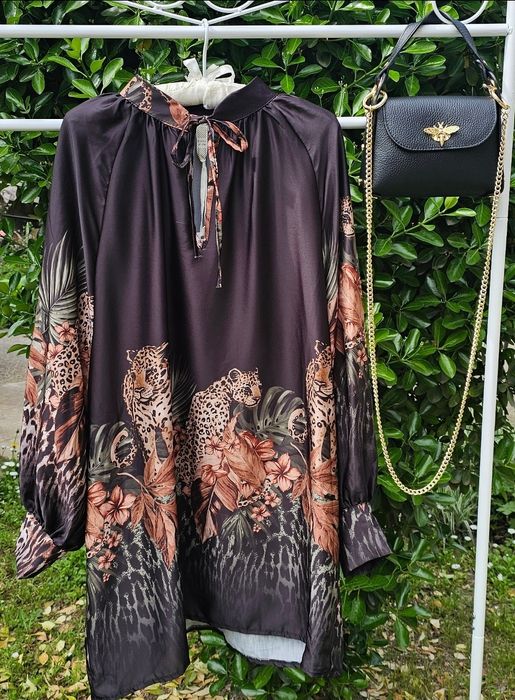 Рокля ba & sh Черна, синя, с животински принт