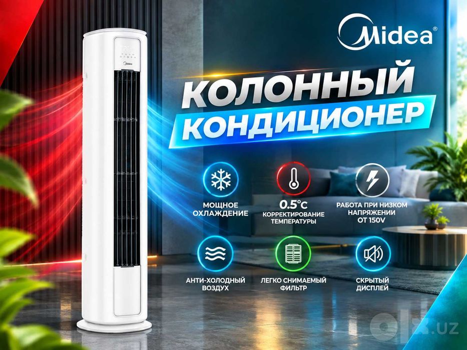 Колонный кондиционер Midea - 24,000 Btu / Инвертор / В наличии