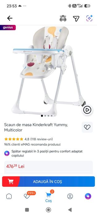 Scaun de masa Kinderkraft yummy