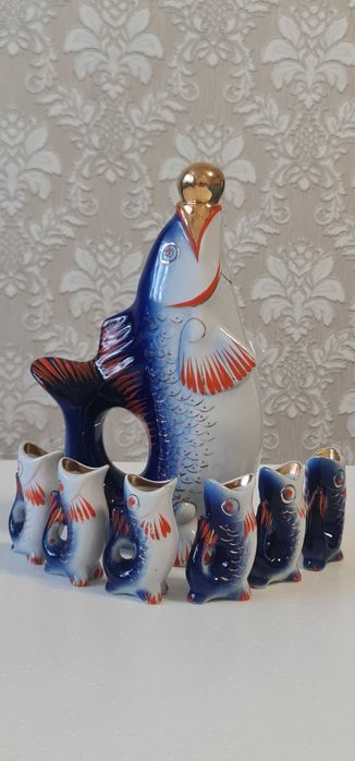 Сервиз раритетный фарфоровый "Рыбки", Кувшинчик.