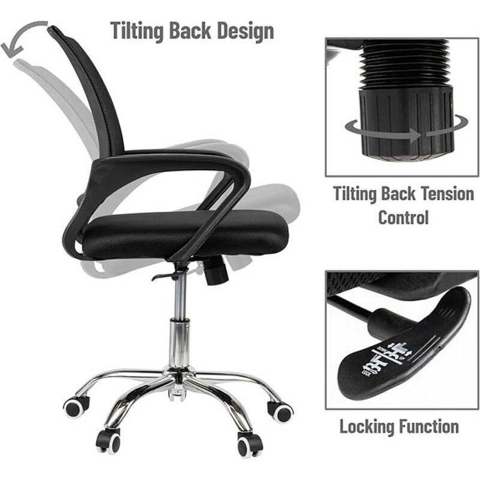 НАРУШЕНА ОПАКОВКА Ергономичен стол – R004-DE-UM515-BLACK