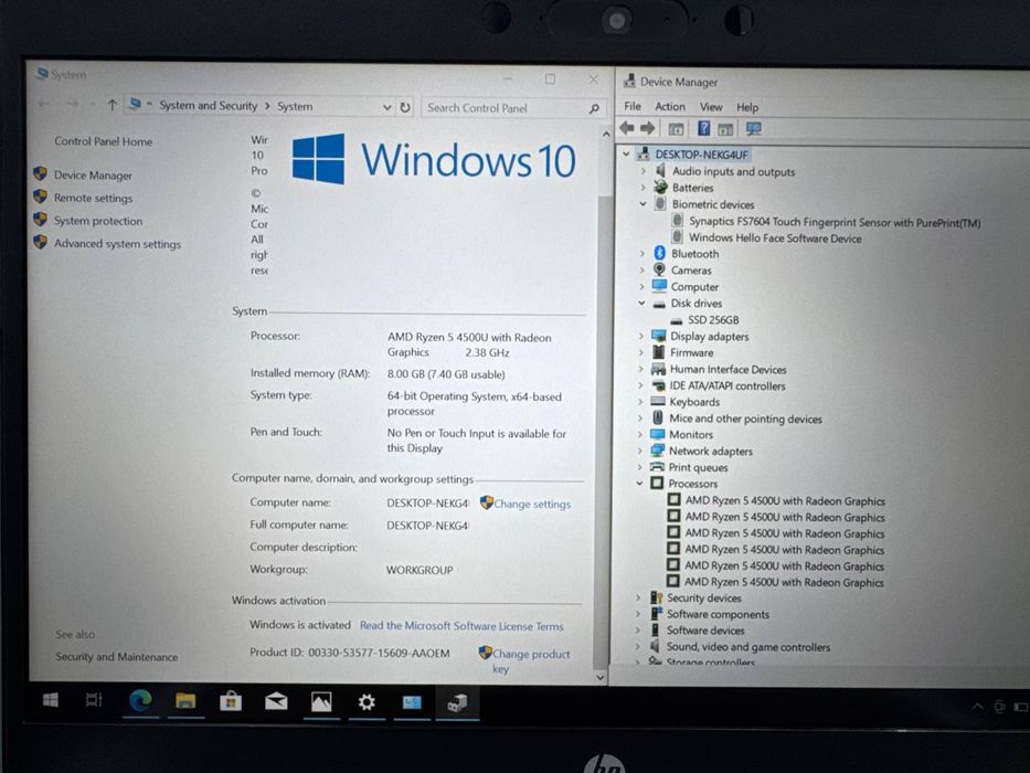 HP ProBook 445 G7 Ryzen 5-4500U 8GB/256GB