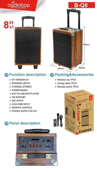 Колонки с караоке и Bluetooth — KTS, B-Q, BK