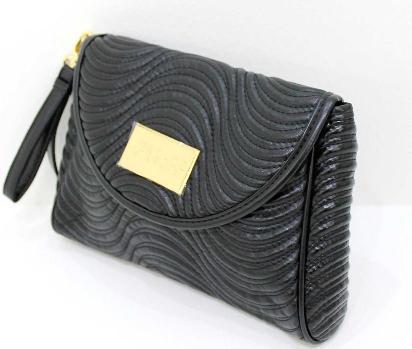 %ПРОМО% VERSACE – Дамска кожена черна вечерна чанта нова с етикети