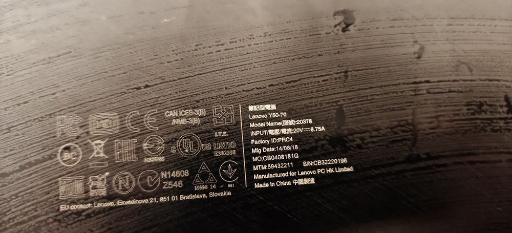 Lenovo Y50:70 16 RAM 512GB SSD