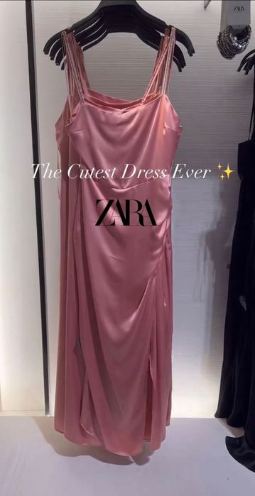 Платье Zara Xs розовое
