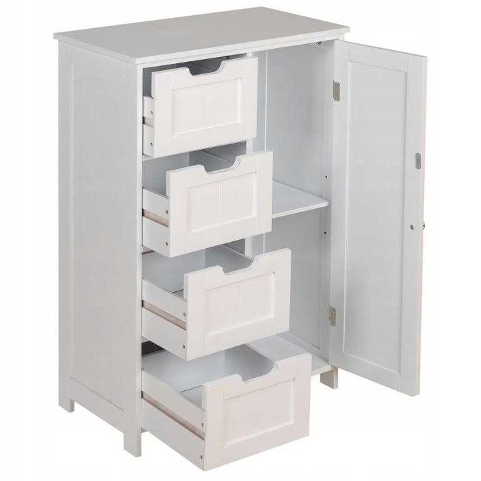 Шкаф Miadomodo с 4 чекмеджета 55x30x82см чисто нов оребрен