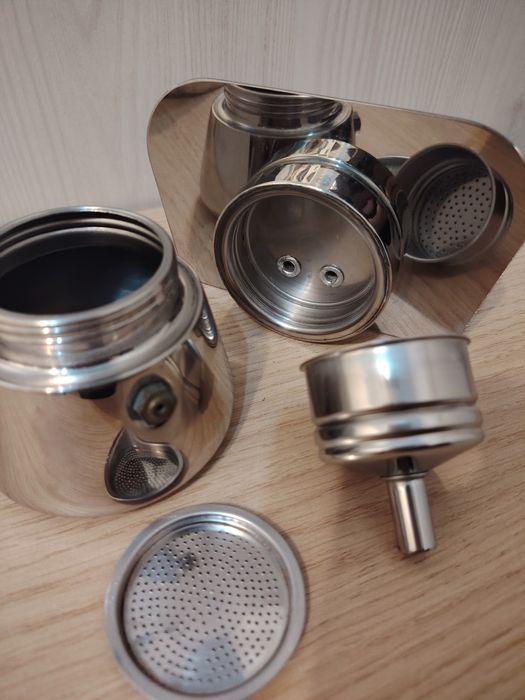 Cafetieră italian vintage Luxa Guido Bergna – NEFOLOSIT, rar – inox, M