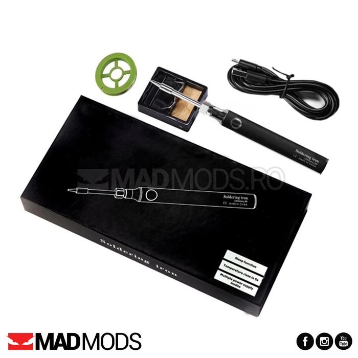 Set pistol de lipit letcon portabil, fara fir, cu acumulator