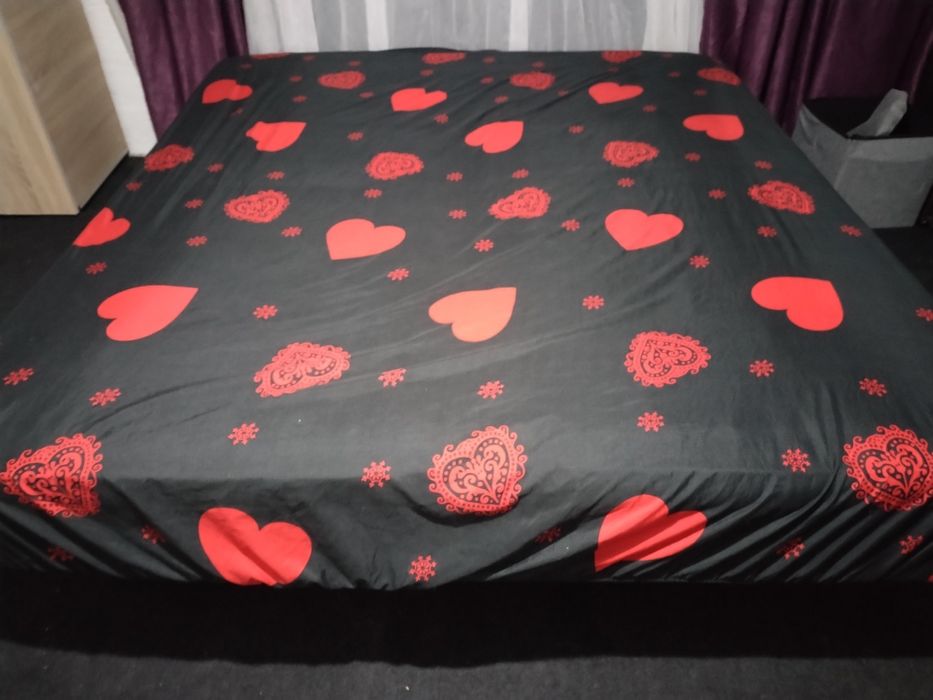 Pat cu saltele relax și cadru metalic pt 2 persoane