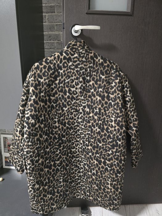 Palton midi animal print