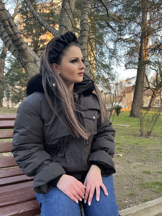 Зимно яке с връзки на талията