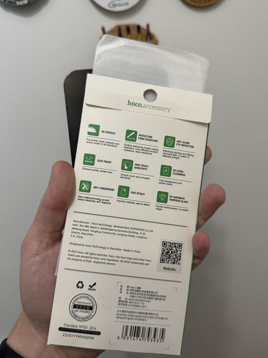Folie sticla iPhone 16 Pro/16 Pro Max Hoco Premium 99H Antiamprenta