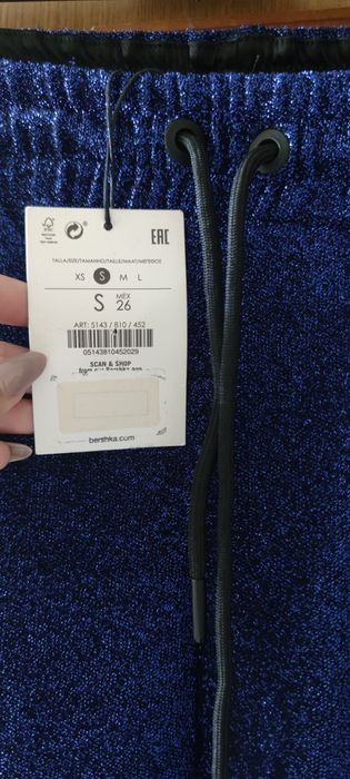 Pantaloni cu sclipici Bershka Noi cu eticheta S