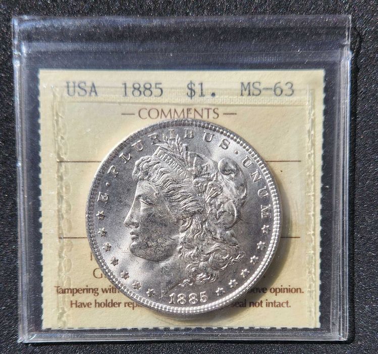 Monedă Argint 1 Dolar USA 1885 Morgan Dollar - MS-63 ICCS