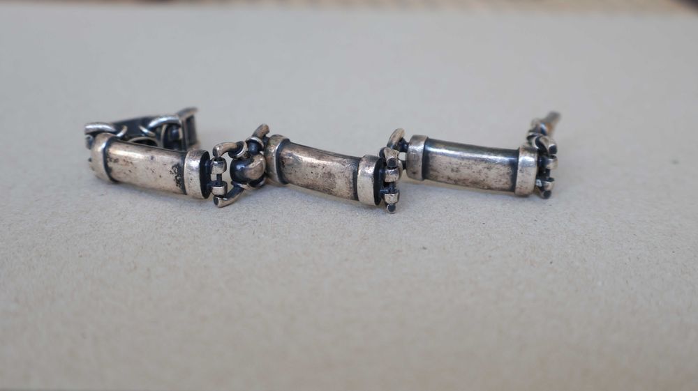 Мъжка сребърна гривна 30 грама оксидирана (дължина 20.5 см)