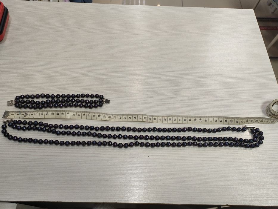 Комплект из черного жемчуга