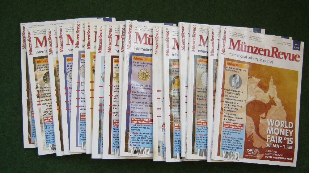 Reviste,numismatica,Munzen Revue,lot 16 bucati,2014-2015.