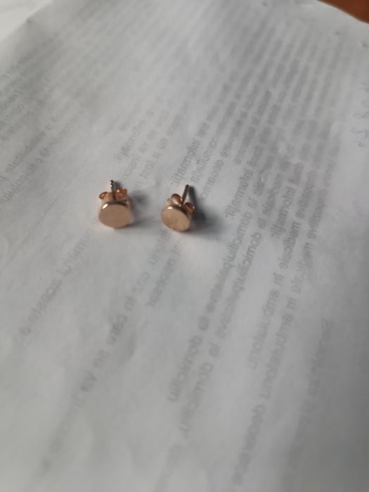 Cercei argint placati cu aur roz