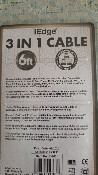 Универсальный кабель для зарядки