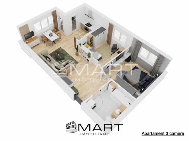 Apartament decomandat cu 3 camere Doamna Stanca