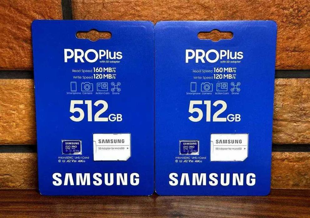 Samsung Pro Plus 512GB microSD, 160MB/s 4K + Гарантия