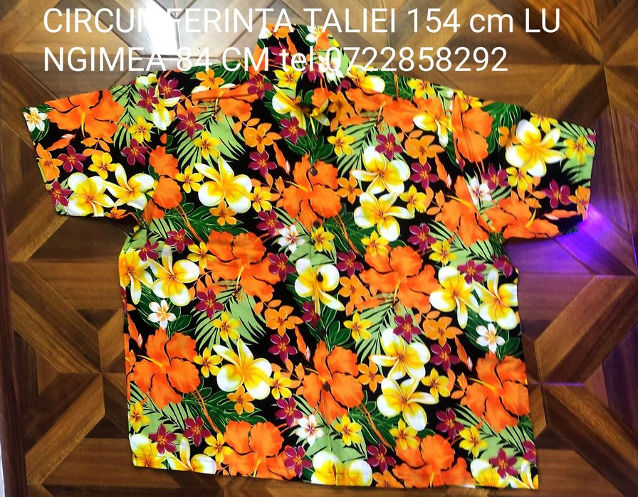 camasa inflorata Hawaii (60) are 154 cm de jur împrejurul burtii lungimea 84 cm
