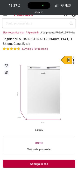 Mini frigider ARCTIC  cu functie congelator