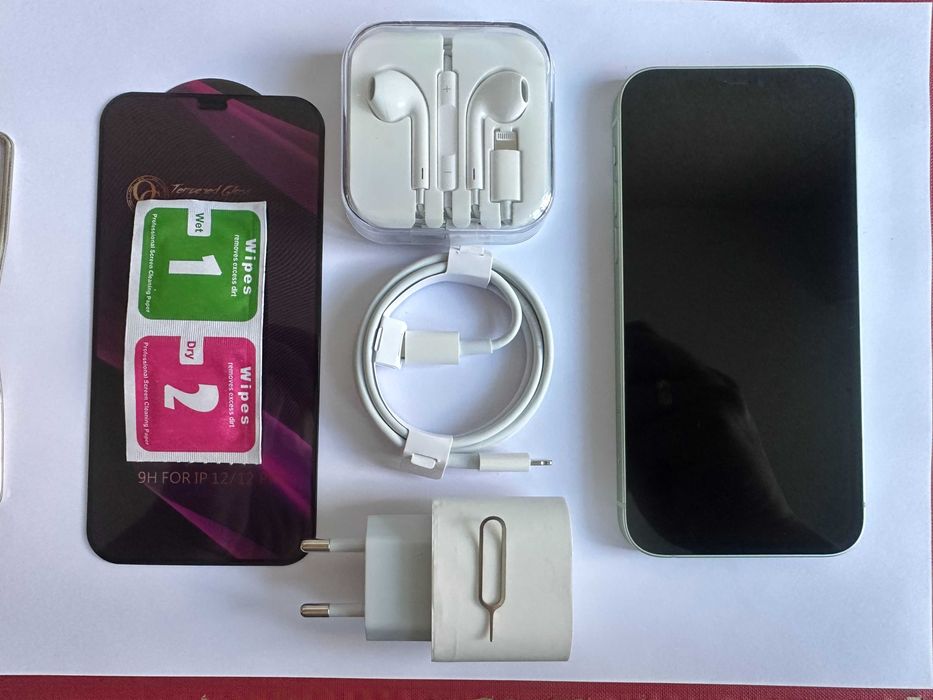 КАТО НОВ !!! iPhone 12 - Зелен - 64GB - Отключен - 100% БАТЕРИЯ !!!