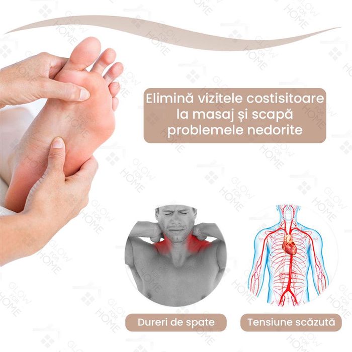 Dispozitiv de masaj EMS pentru picioare, cu electrostimulare musculara