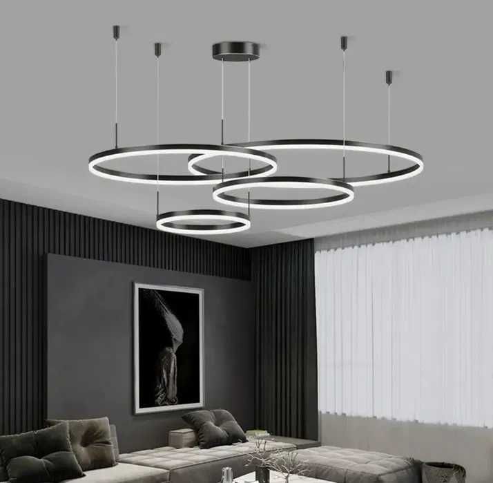 Намалени 10% Модерни LED лед полилей ринг, кръг дистанционно,  2,3,4