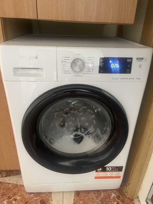 Masina de spalat rufe WHIRLPOOL FFB 8258 WV EE, Steam, 6th Sense, 8 kg, 1200rpm, Clasa B, alb