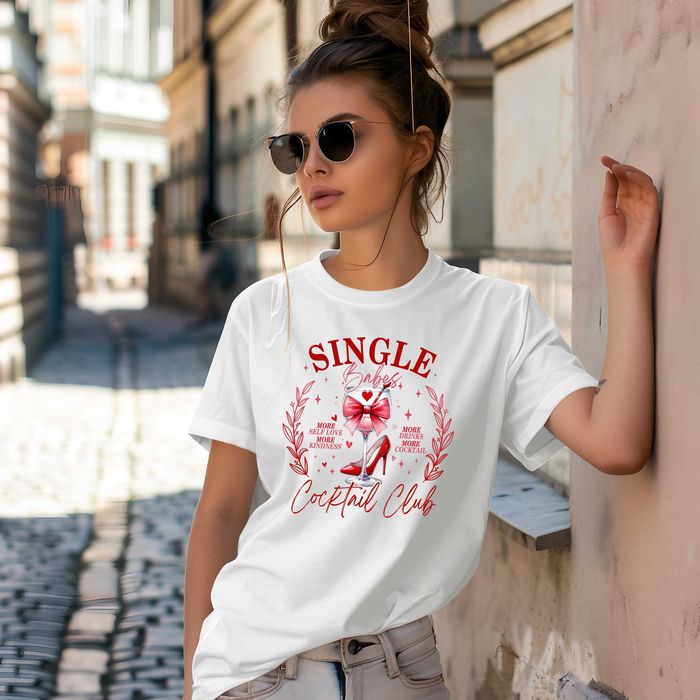 Забавни Дамски тениски с Вино, Купидон, Stay Single and happy