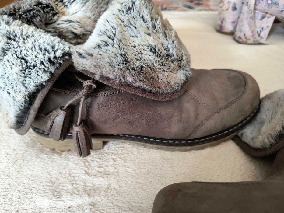 Дамски кожени боти на комфортно ходило