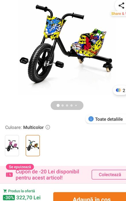 Trotinete drift cu pedale