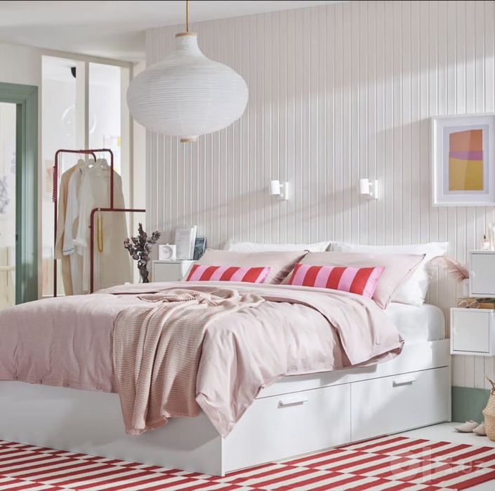 Кровать IKEA BRIMNES с 4-мя ящиками, 140*200см