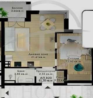 Продава се Двустаен апартамент в Пловдив, Кючук Париж - 61 кв.м за 1205 €/кв.м - Снимка #9