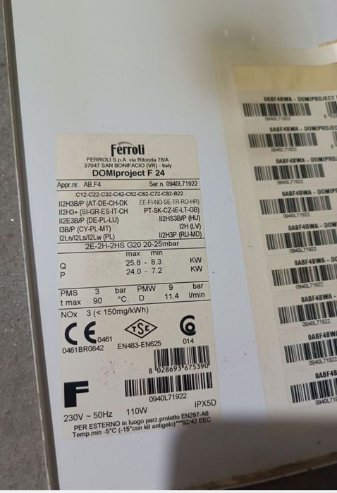 Piese centrala termica Ferroli Domiproject F24