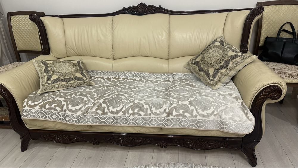 Кожанный диван (сет из 3 комп)