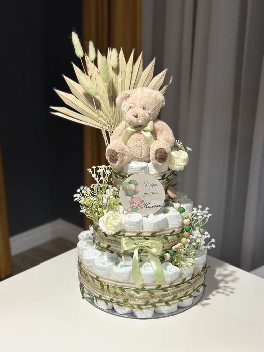 Торти от памперси и бебешки кошници