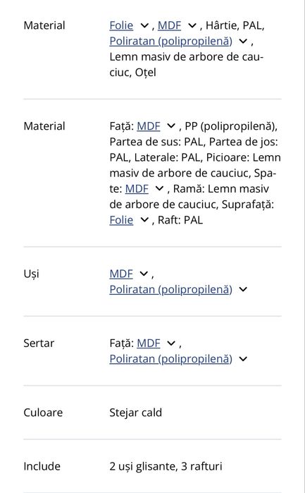 Comoda TV stejar cu ratan