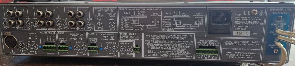 Двузонов стерео усилвател CLOUD 36/50