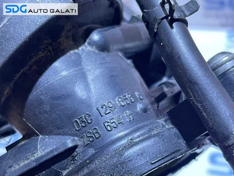 Tub Racord Admisie Supapa Electrovalva Convertor Presiune Turbo Turbina Turbosuflanta Skoda Superb 2 1.4 TSI CAX CAXC 2008 - 2013 Cod 03C129656C  [D0155]