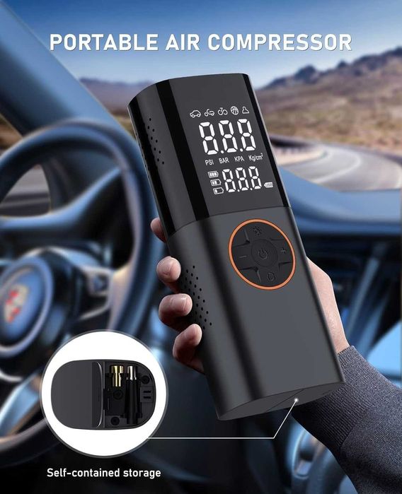 SUAVO Преносима въздушна, електрическа помпа за гуми