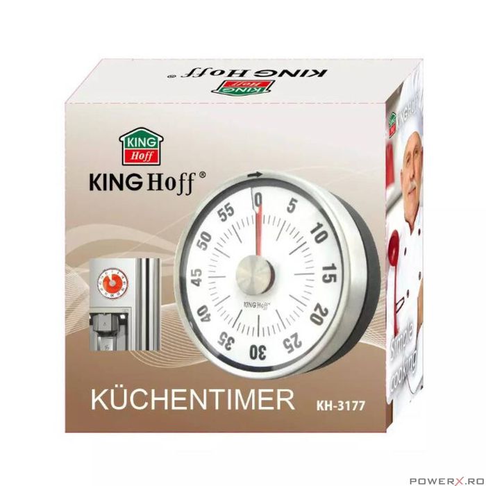 Cronometru de bucatarie din inox, rotund, 78,5x32 mm Kinghoff