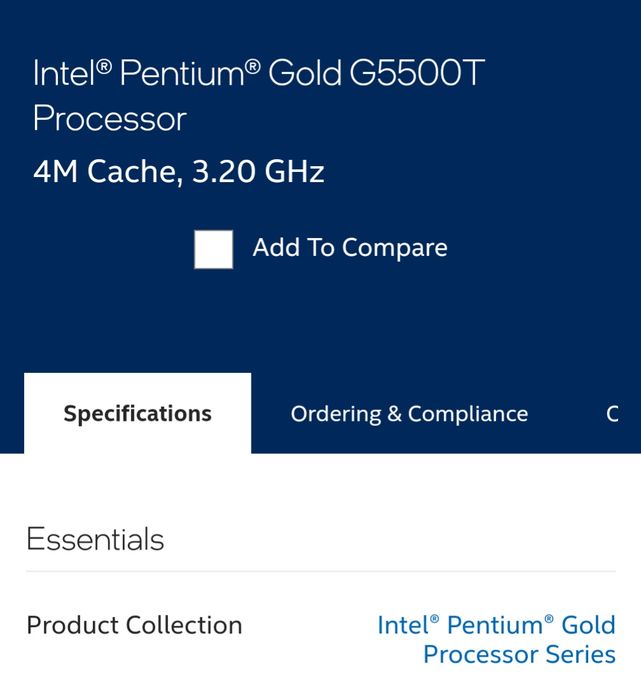 Okazie ‼️ procesor Intel Pentium Gold G5500T - 3.2ghz - socket V2!