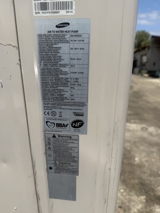 Термопомпа Samsung въздух-вода 14 kW комплект 2 тела