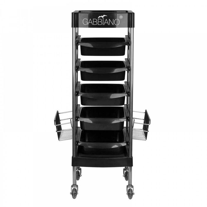 Фризьорска количка Gabbiano FX11E - 40 х 30 х 93 см - черна