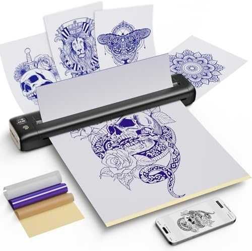 Нов Термален принтер за татуировки 2400mA Bluetooth Android iOS лаптоп