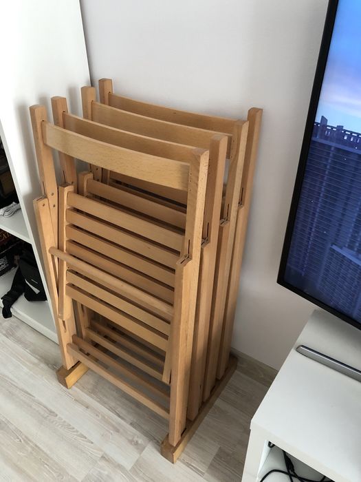 Scaune pliante lemn - culoare stejar rustic